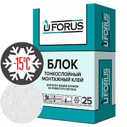 Forus Блок Белый Зима - клей для блоков с ПМД 25кг.