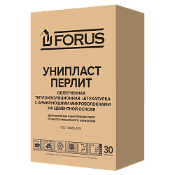 Forus Унипласт перлит- облегчонная теплоизоляционная штукатурка на цементной основе 30 кг.