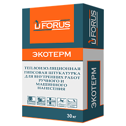 Forus Экотерм - теплоизоляционная гипсовая штукатурка 30 кг.