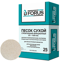 Forus Песок сухой стекольный ВС-050 белый фракционированный  
