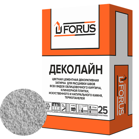 Forus Деколайн 2259 - цветная затирка светло-серая 25кг.