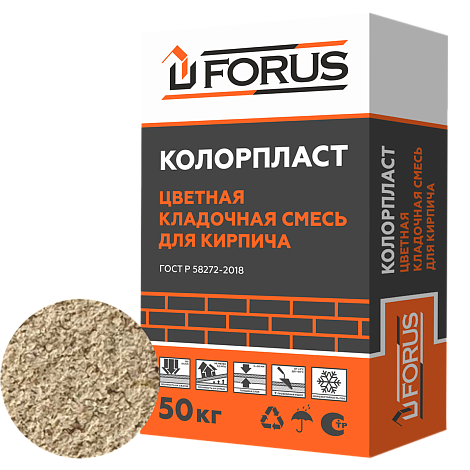 Forus Колорпласт 0070 - цветная кладочная смесь кремовая 50кг.
