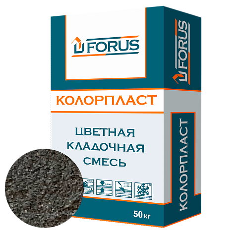 Forus Колорпласт 0073 - цветная кладочная смесь графитовая 50кг.